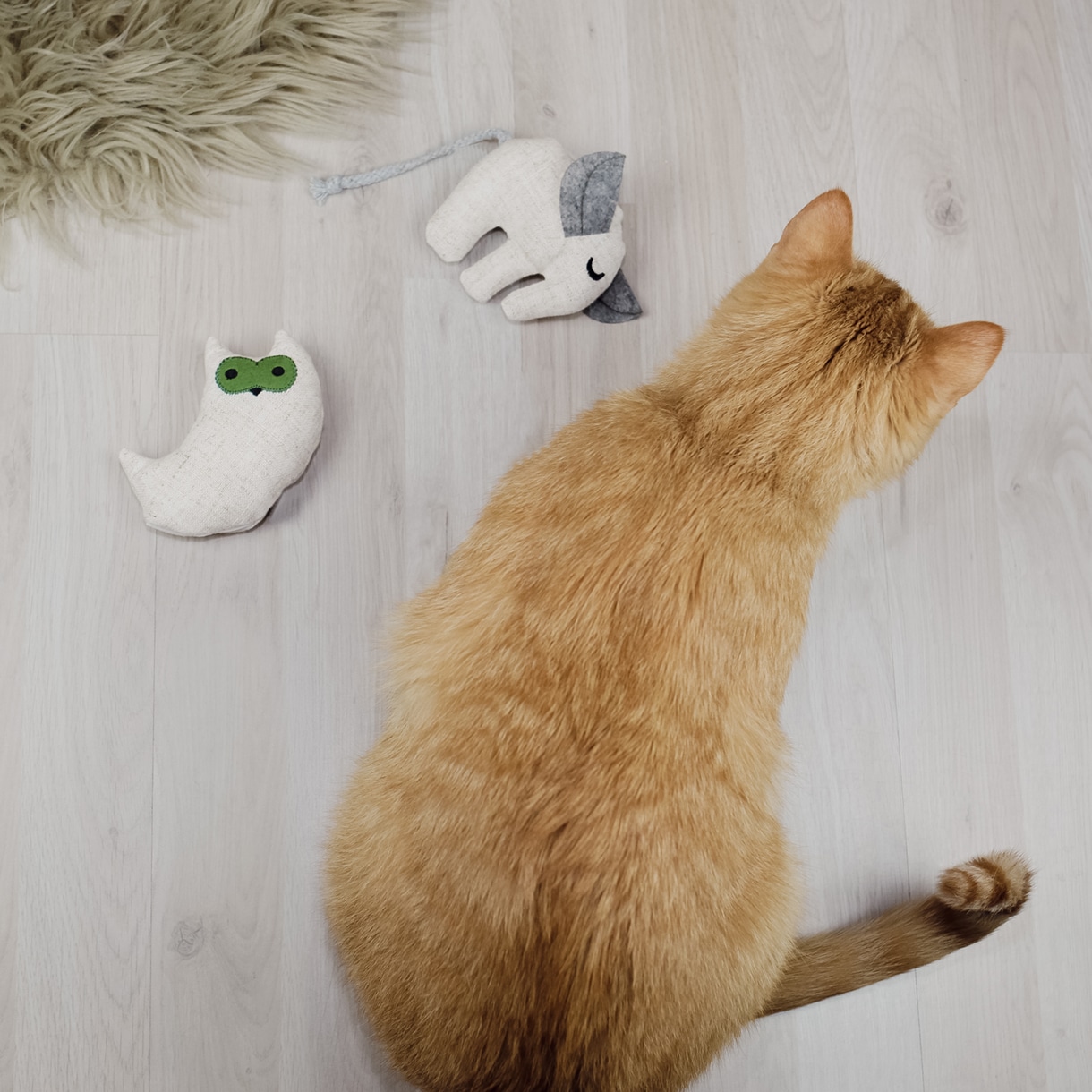 Ne&No Giocattolo per Gatti Erba Gatta Set 3 Pezzi in Lino