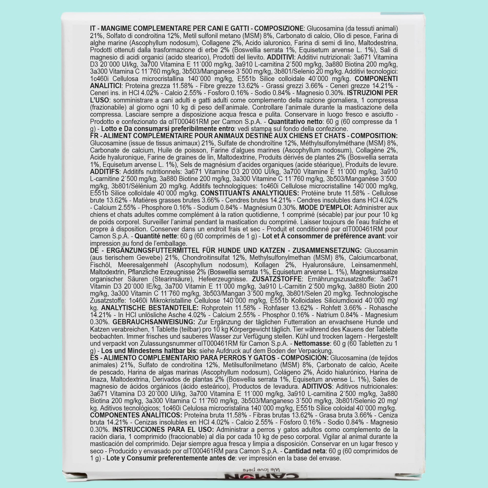 Camon Condrosalus Integratore Articolazioni 60 Compresse Cane