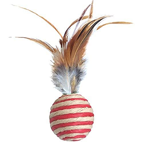 Arppe Piume 3045010301 palla per gatti rossa 6 cm in sisal