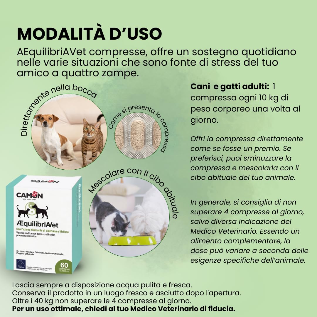 Camon AEquilibriAVet Calmante Cani Gatti 60 Compresse