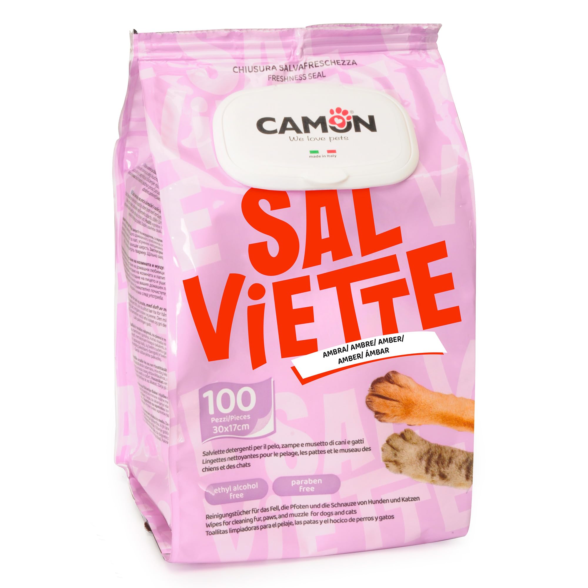 Camon Protection Salviette Detergenti Latte e Miele 100 Pezzi