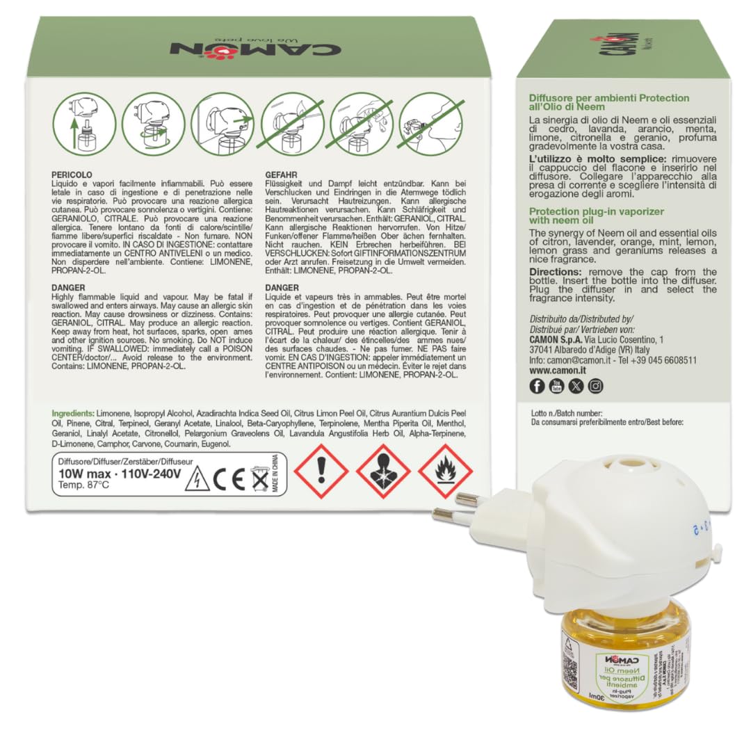 Camon Protection diffusore ambienti olio neem 30 ml insetti