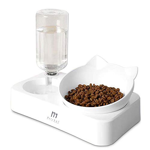 Marchul Ciotola Gatti Inclinata 15° Doppia con Acqua 500 ml Antivomito