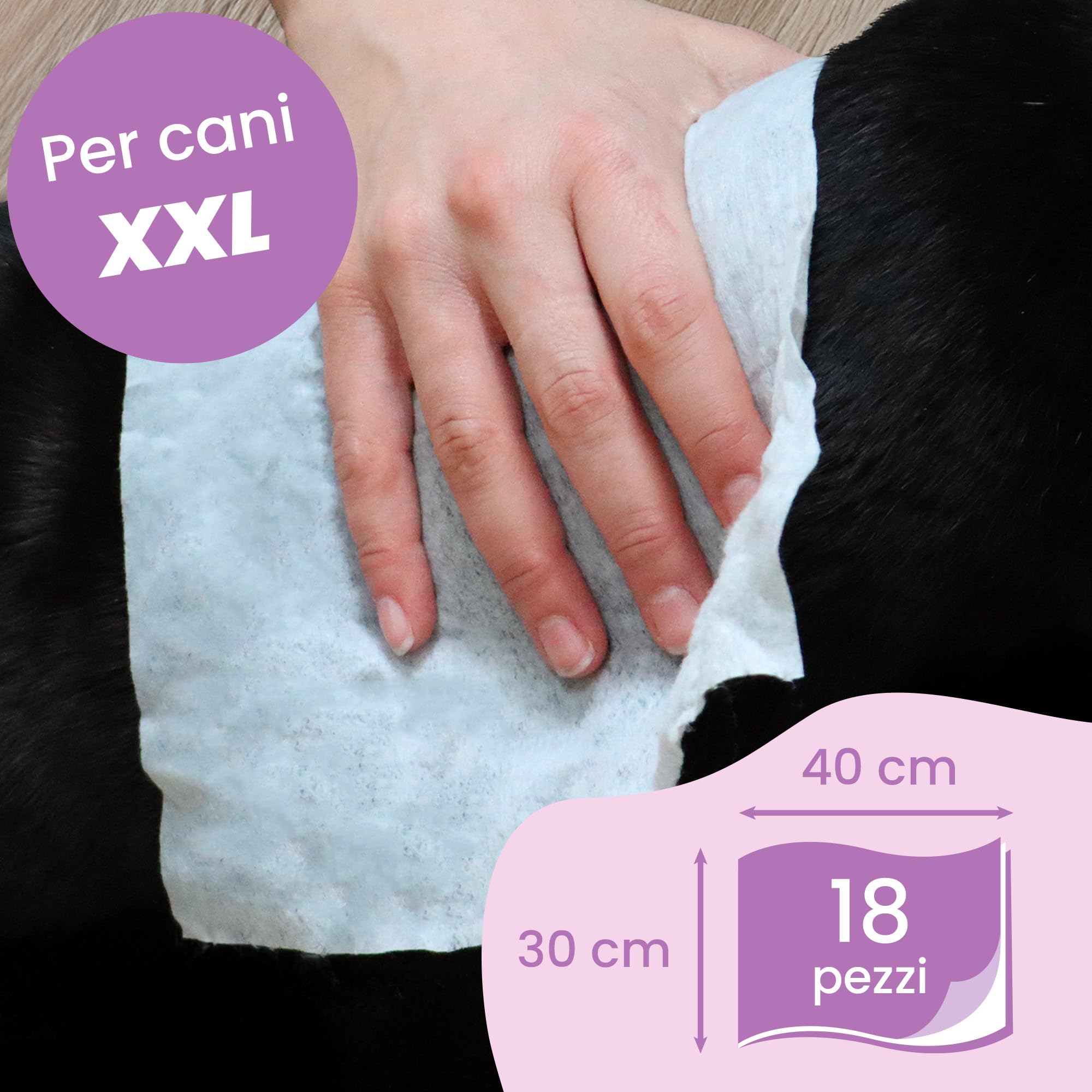 Camon Salviette Maxi Talco per Cani 18 Pezzi