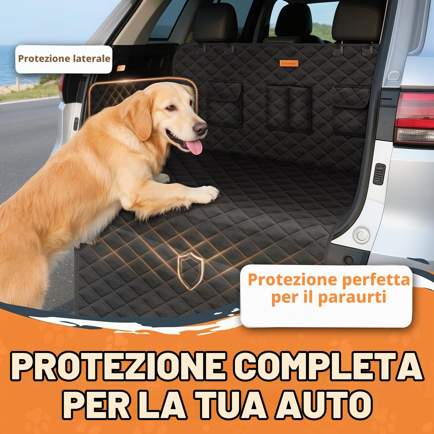 Looxmeer telo bagagliaio auto cani 180x102cm impermeabile