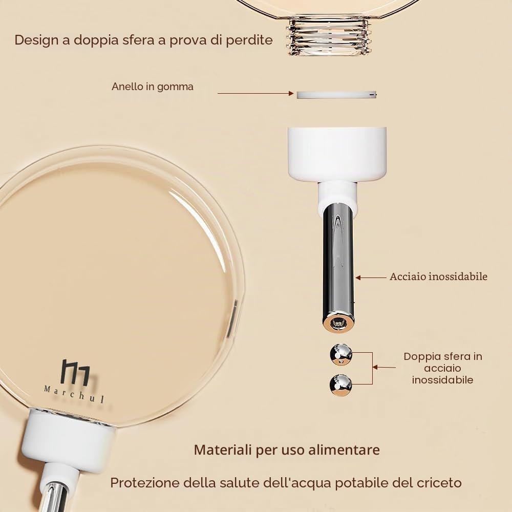 Marchul Bottiglia Acqua Criceti 150 ml Antigoccia