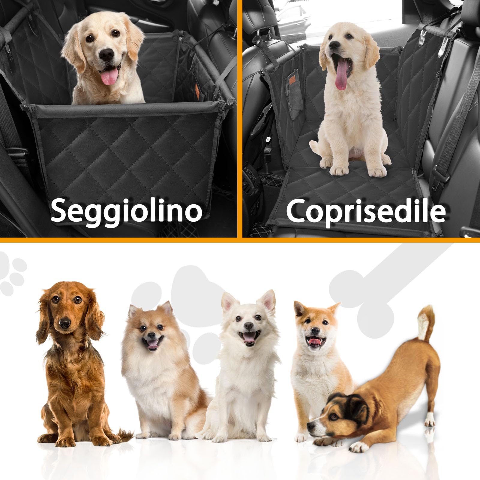 Looxmeer Seggiolino Auto per Cani Taglia Piccola Media Impermeabile