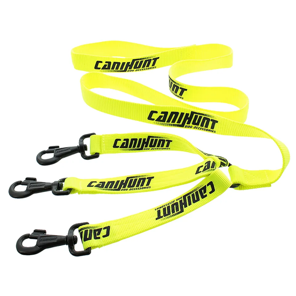 Canihunt Hunter 150 cm guinzaglio cane triplo giallo