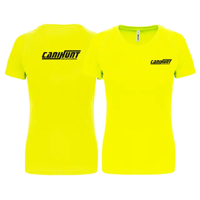 Canihunt T-Shirt Donna Maniche Corte Giallo Fluo Leggera