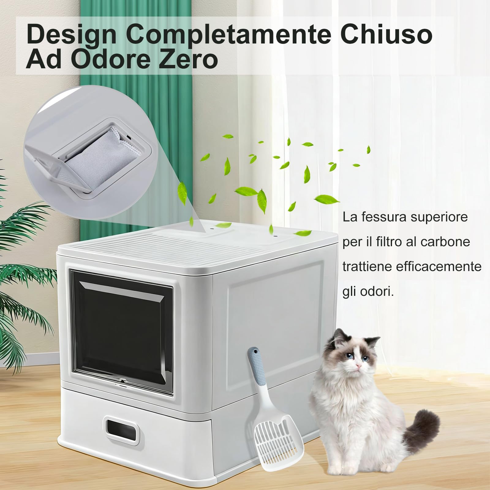 Marchul lettiera chiusa acciaio inox ingresso frontale con paletta