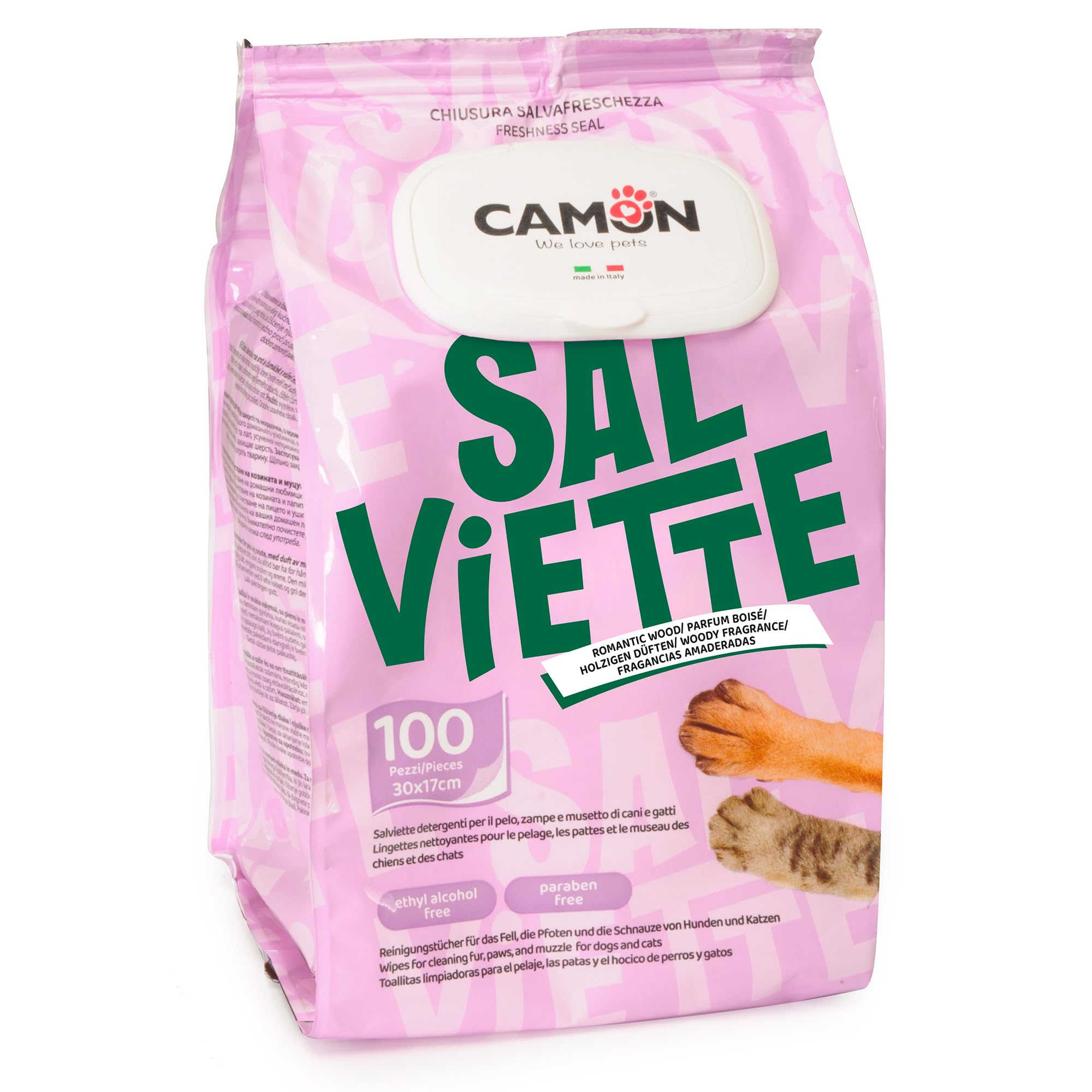 Camon Protection Salviette Detergenti Latte e Miele 100 Pezzi