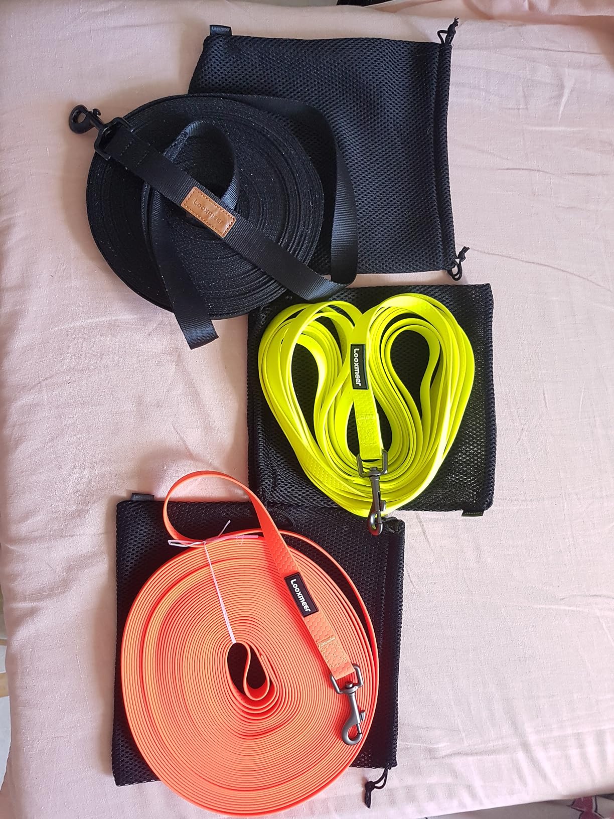 Looxmeer Guinzaglio Addestramento cane nero in nylon