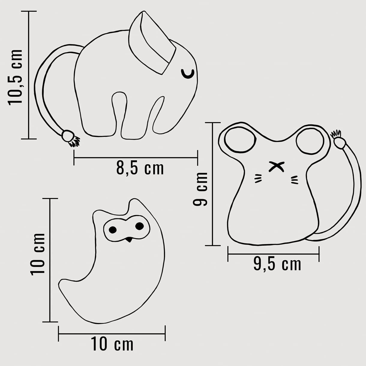 Ne&No Giocattolo per Gatti Erba Gatta Set 3 Pezzi in Lino