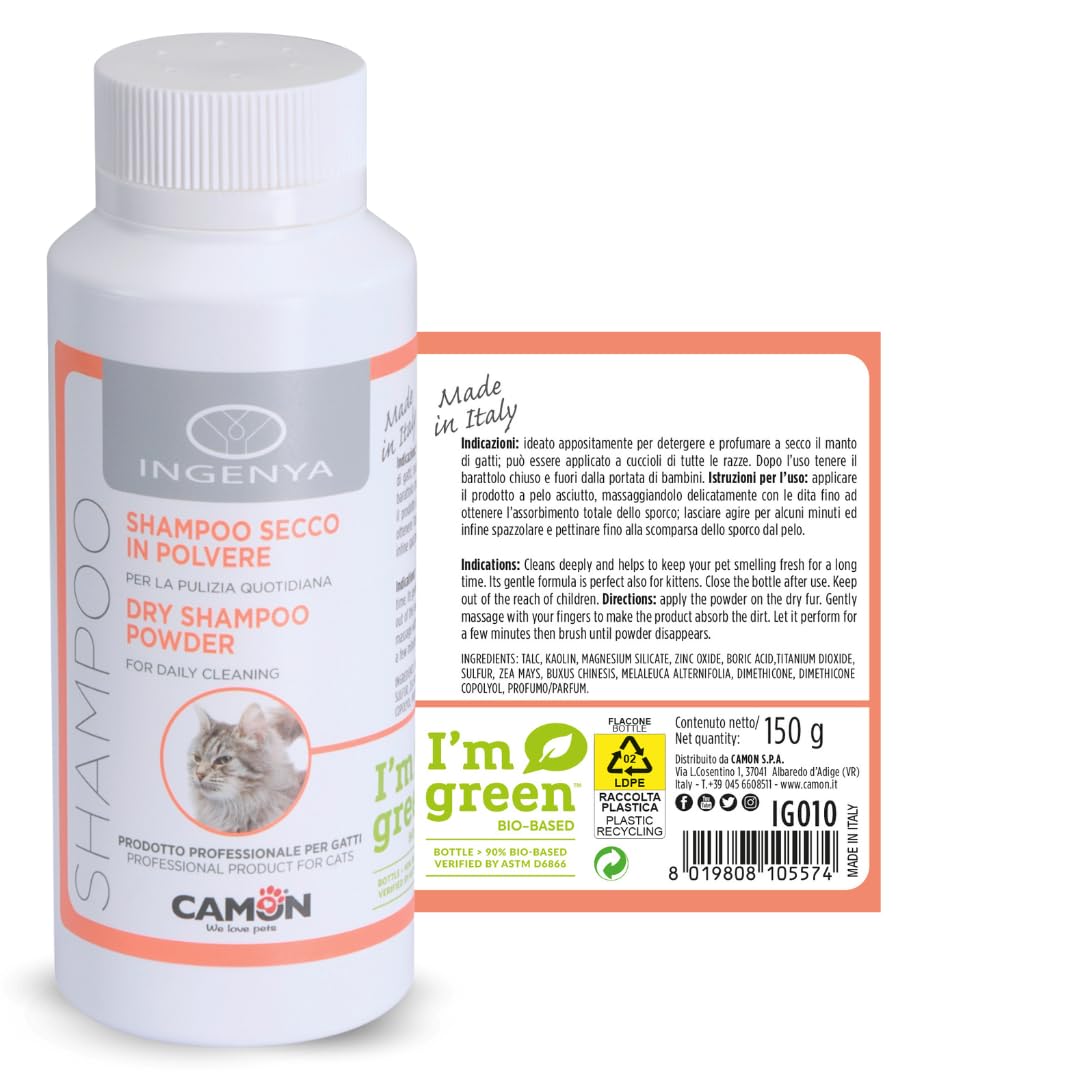 Camon Polvere Pulente Shampoo Secco Gatti 150 g Sgrassante