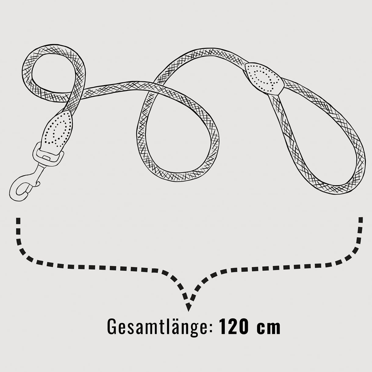 Ne&No City guinzaglio in corda 120 cm pelle
