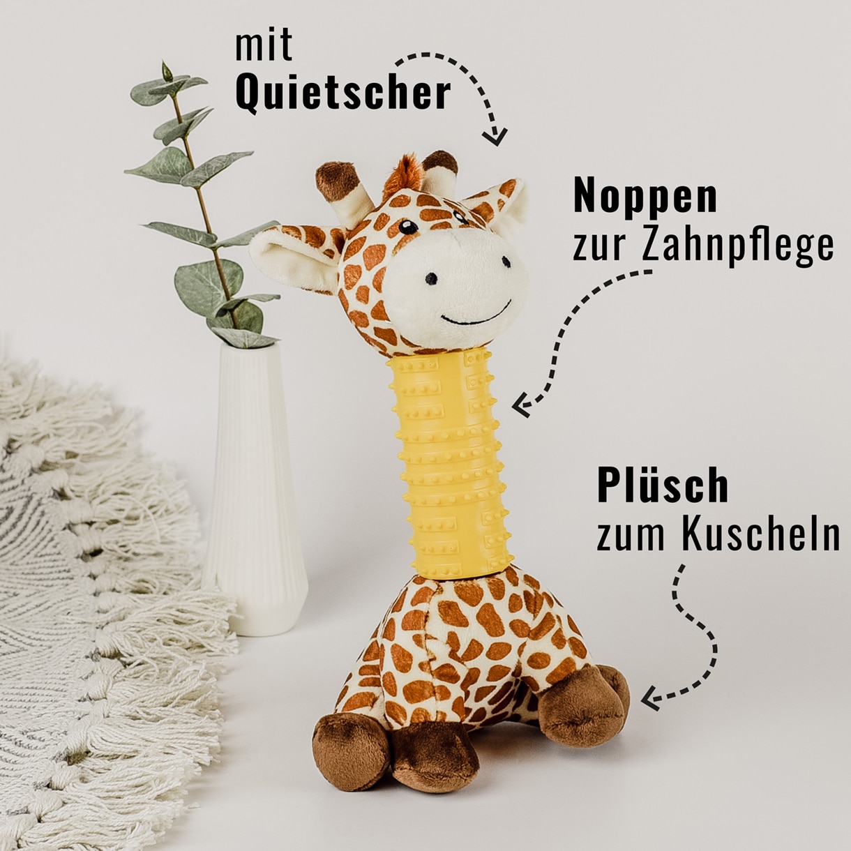 Ne&No giraffa peluche giocattolo cani 29,5 cm denti