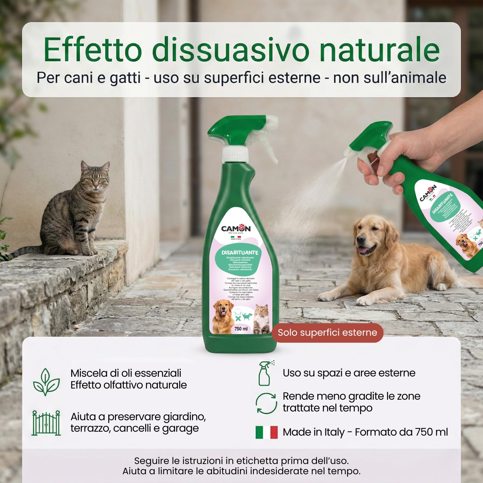 Camon Disabituante Spray Esterno Cani e Gatti 750 ml Menta