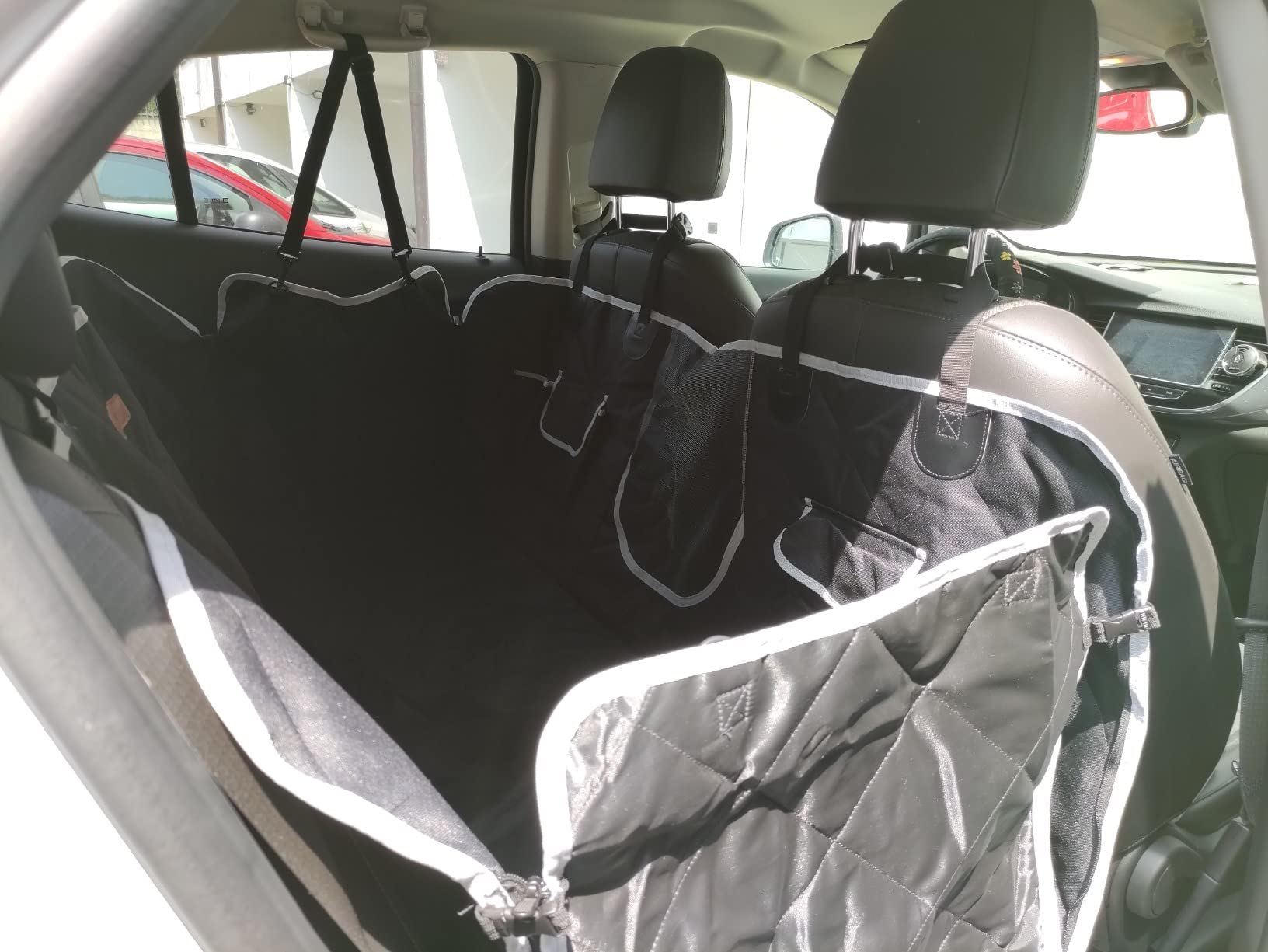 Looxmeer coprisedile auto per cani rete 147x137 cm nero