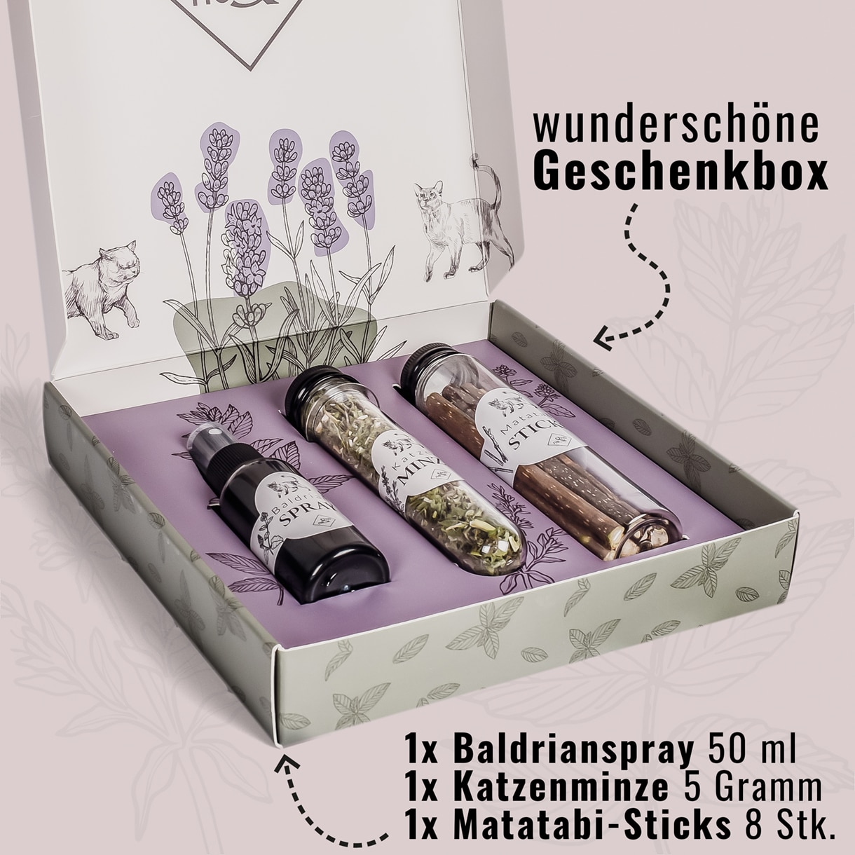 Ne&No Mix Erbe per Gatti Set 3 pezzi valeriana