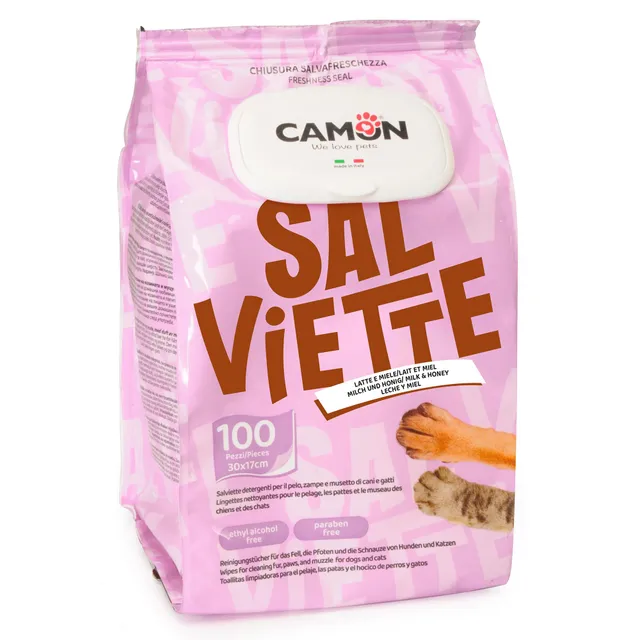 Camon Protection Salviette Detergenti Latte e Miele 100 Pezzi