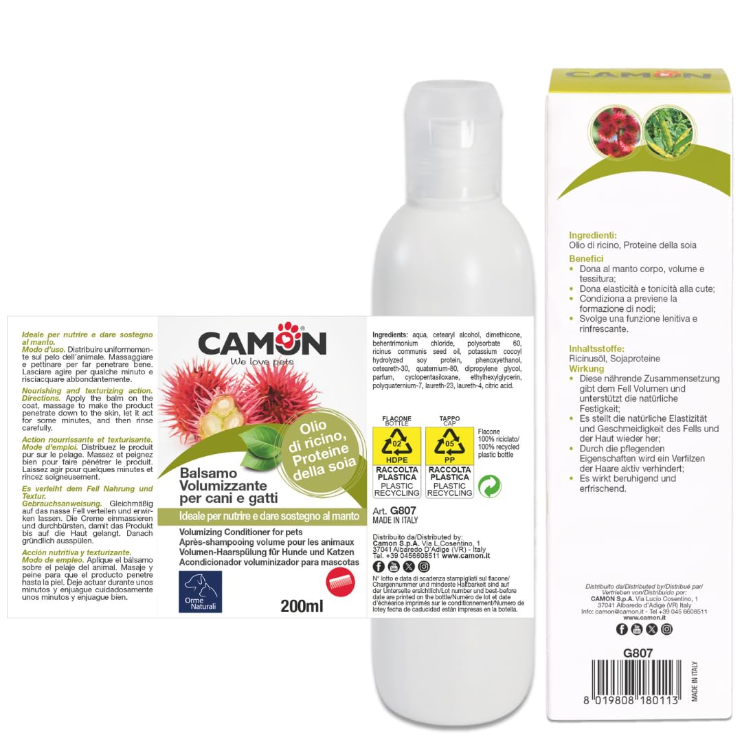 Camon Balsamo Volumizzante Cani 200 ml per Pelo Sottile