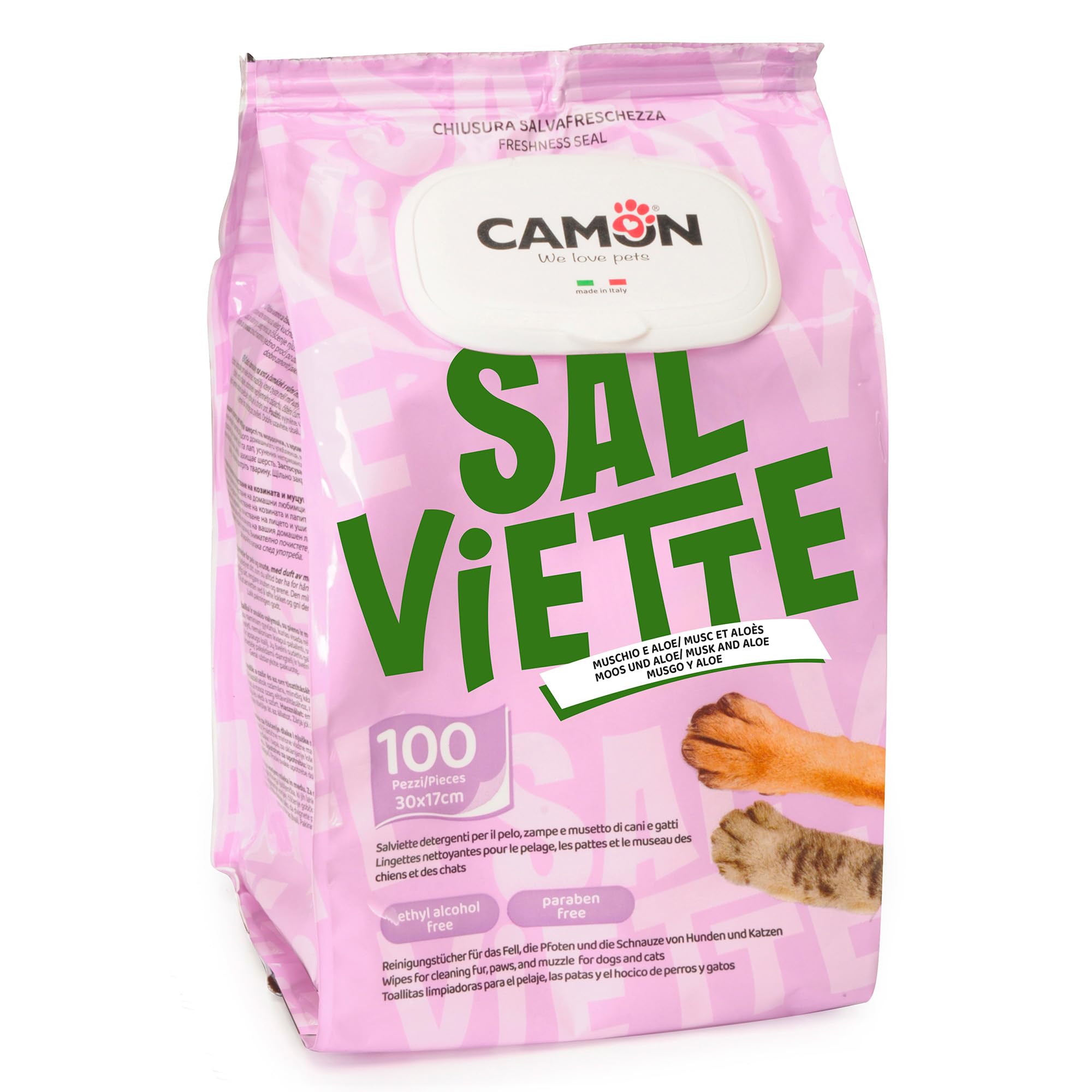 Camon Protection Salviette Detergenti Latte e Miele 100 Pezzi