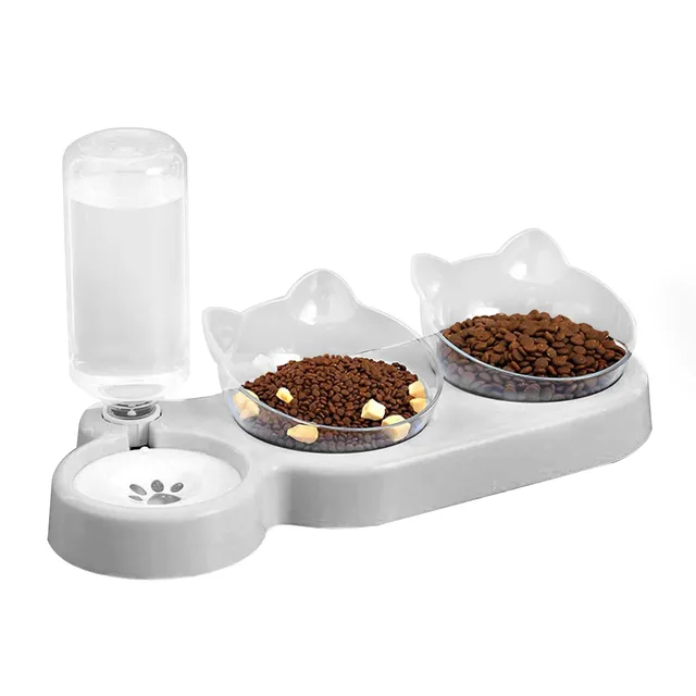 Marchul Ciotole doppie + Borraccia gatti acciaio 15°