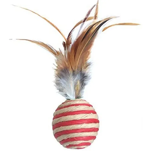 Arppe Piume 3045010301 palla per gatti rossa 6 cm in sisal