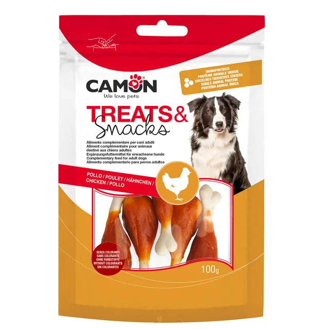 Camon Treats Snacks coscette pollo 100 g snack cane