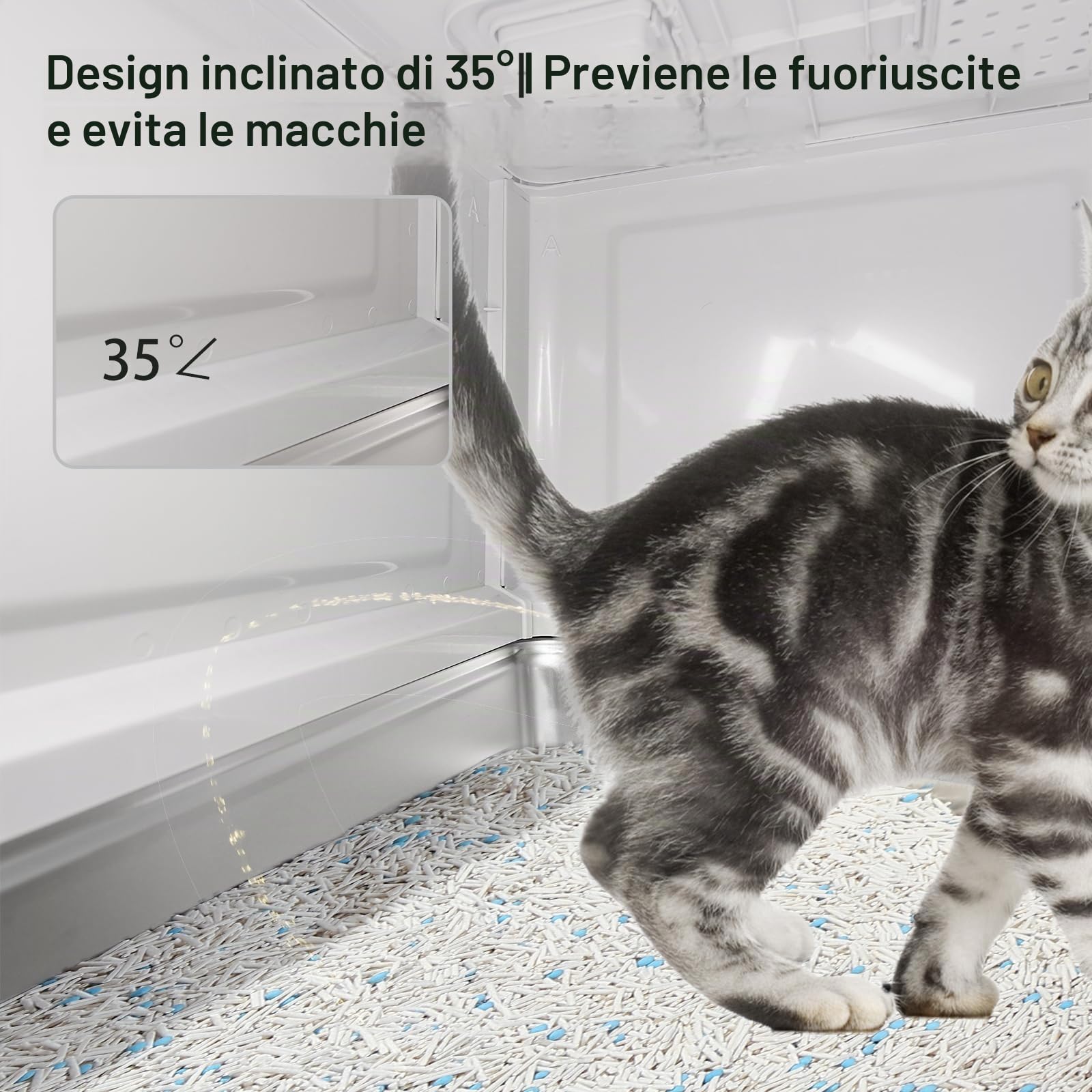 Marchul XL Lettiera Gatti Acciaio Inox Chiusa con Cassetto