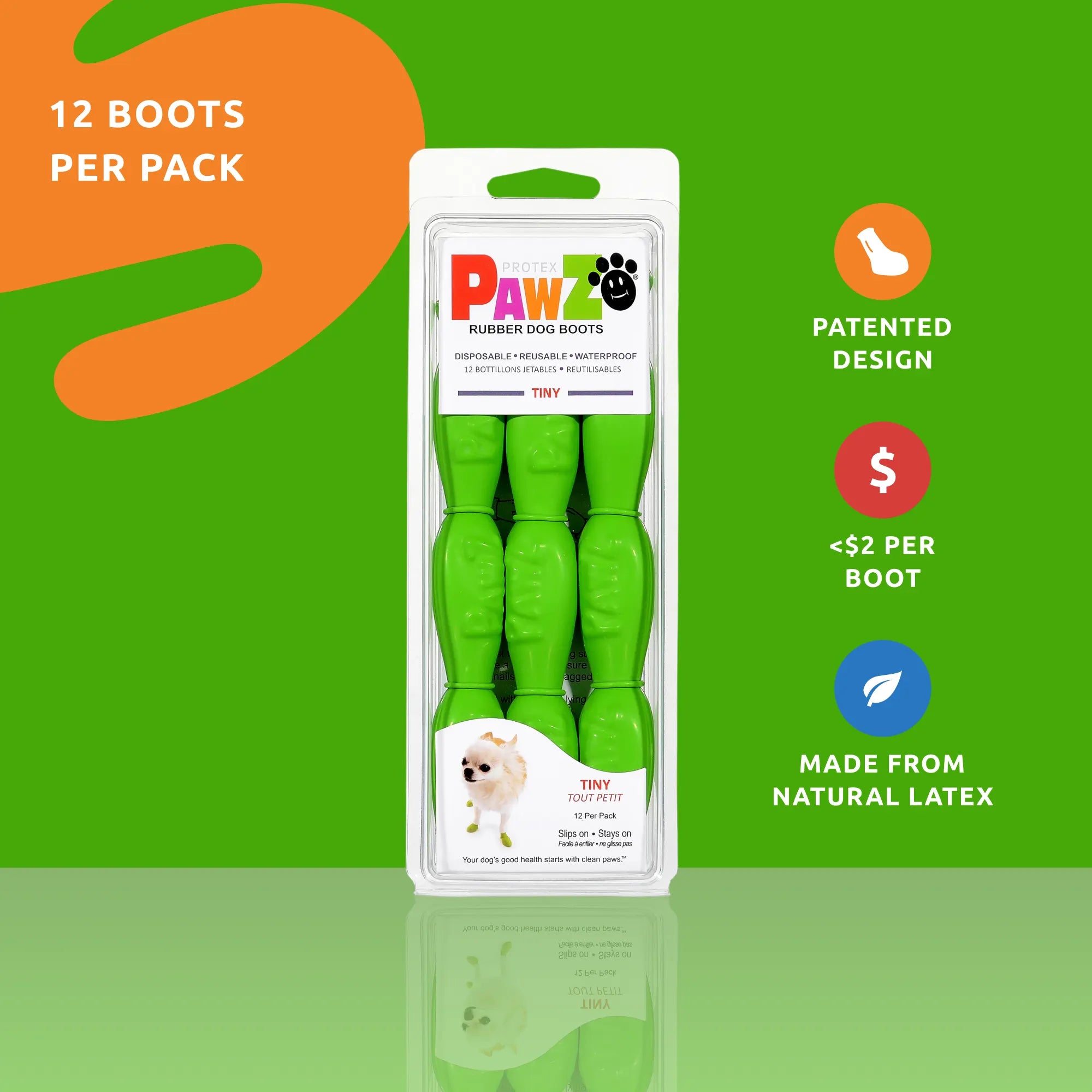 PawZ Rubber Dog Boots scarpette cane 12 pz colori classici