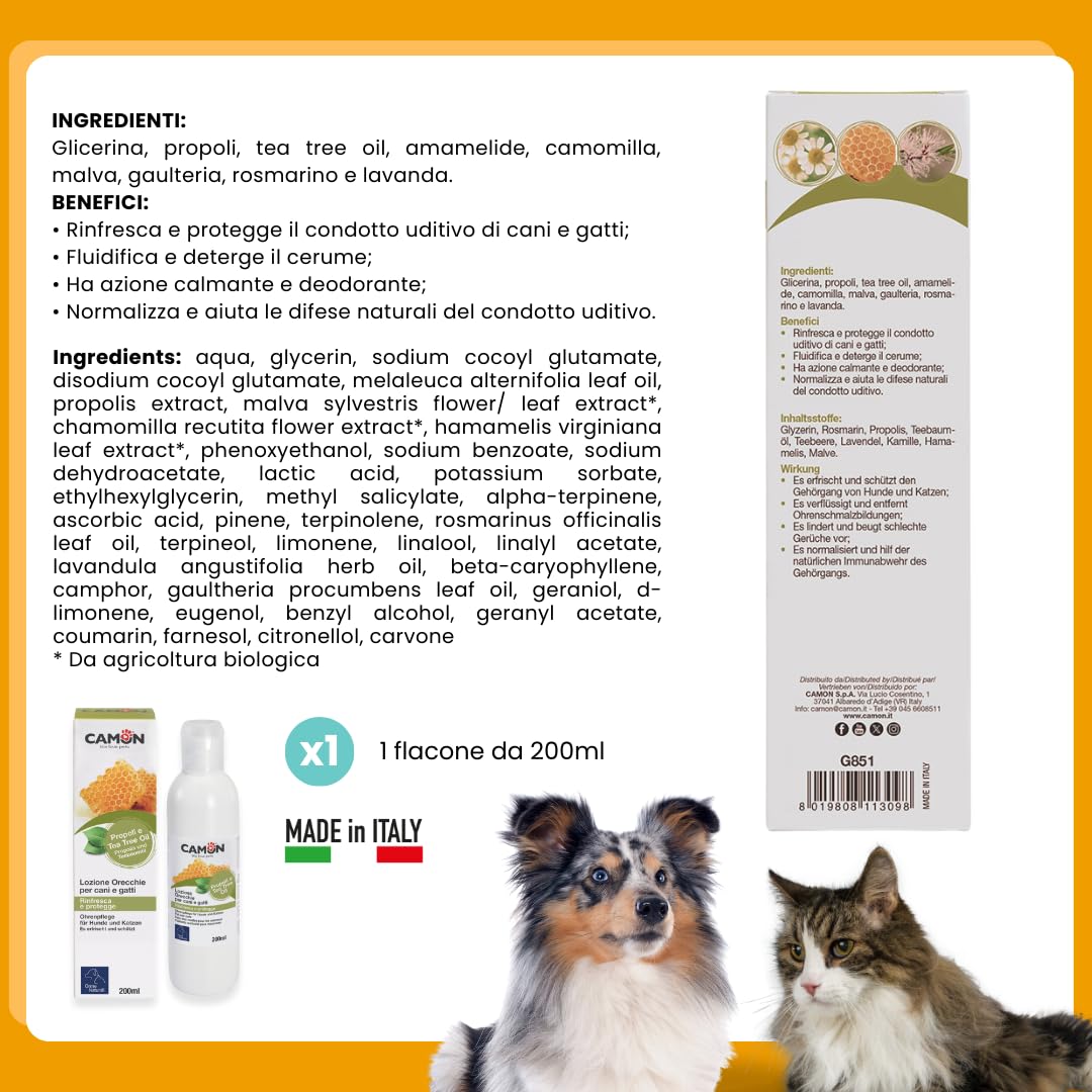 Camon Lozione Orecchie cani gatti lenitiva 200 ml