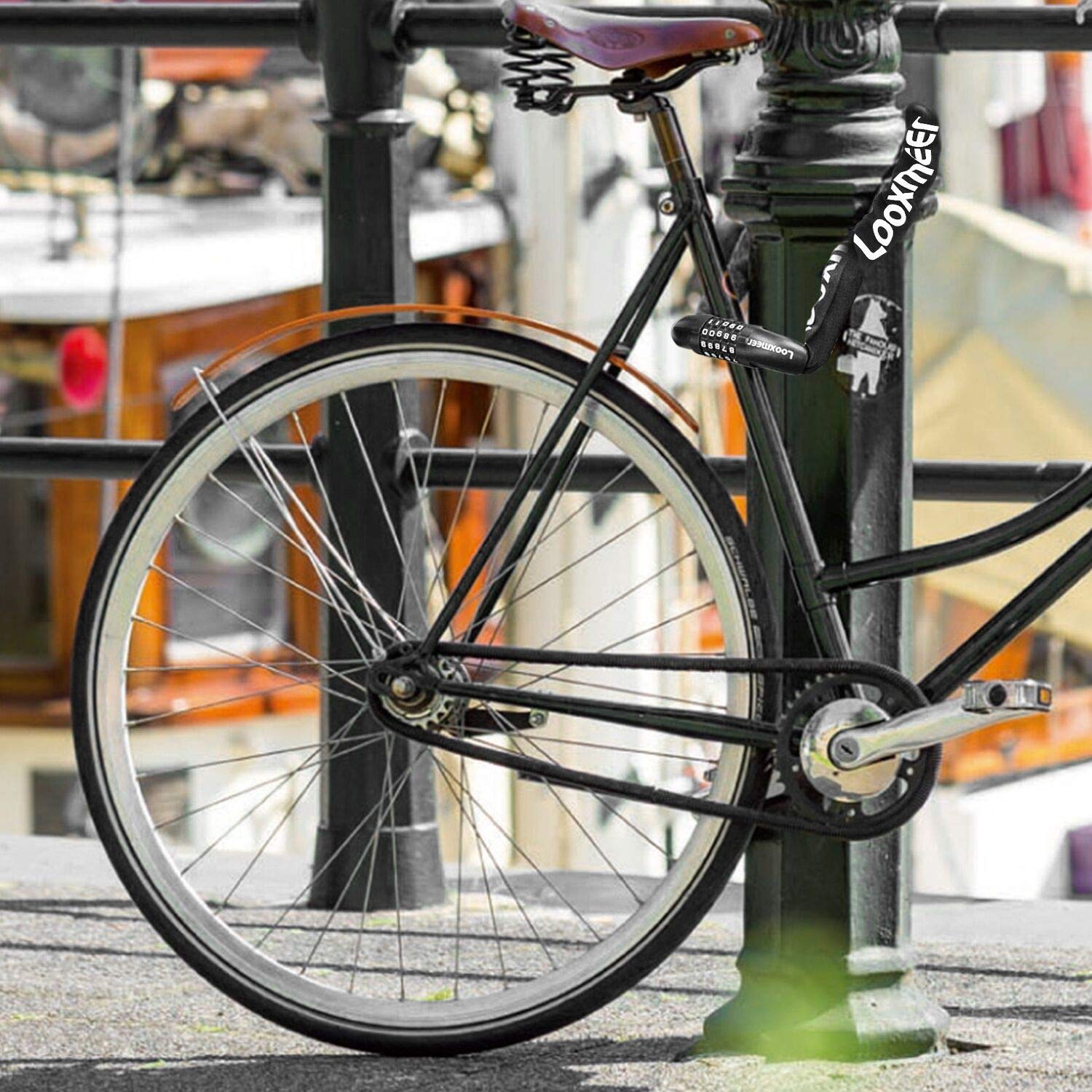 Looxmeer catena antifurto bici combinazione 100 cm acciaio