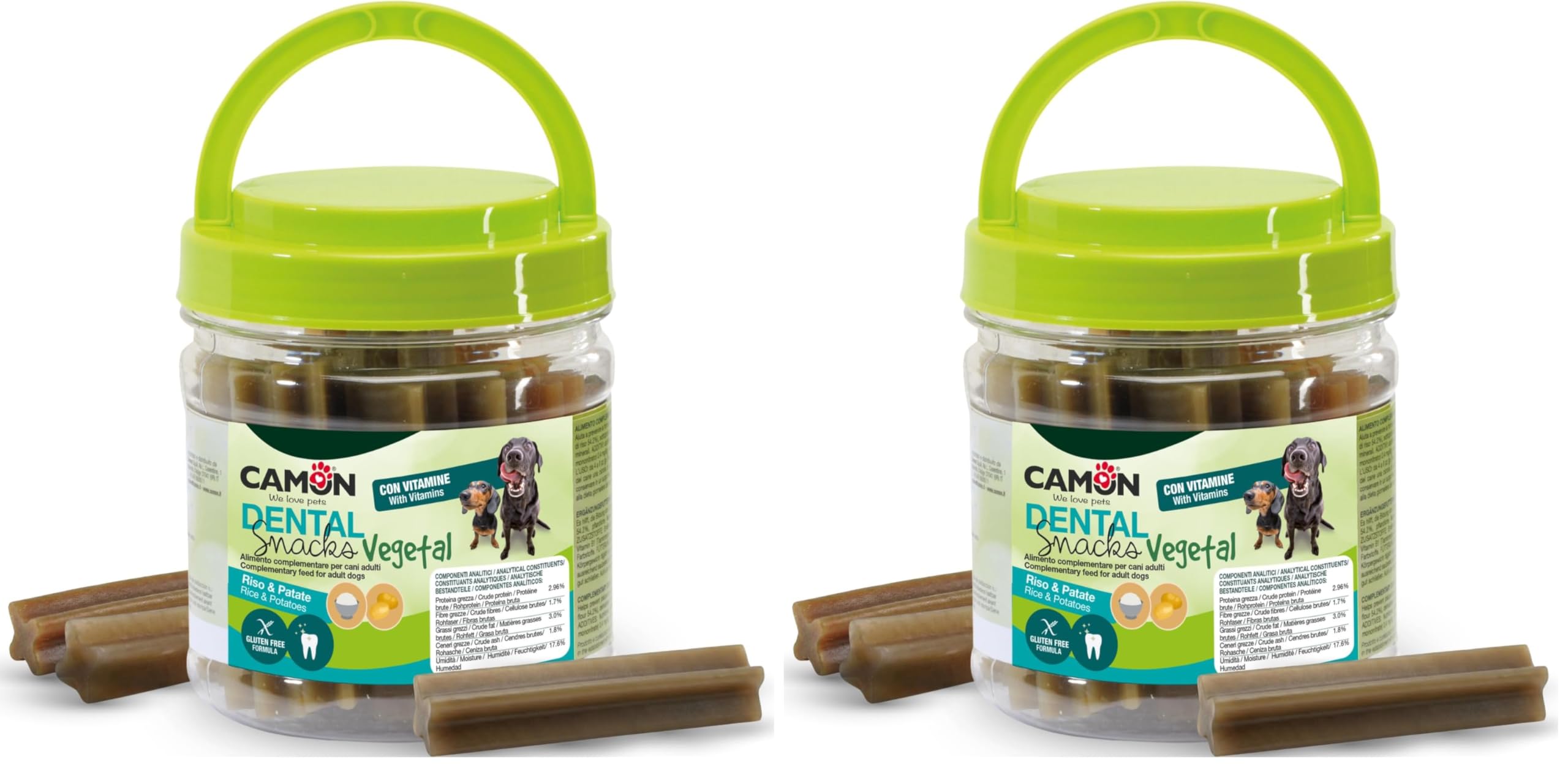 Camon Dental Snacks Vegetal Sticks Mix Snack Cani 400g Gluten Free