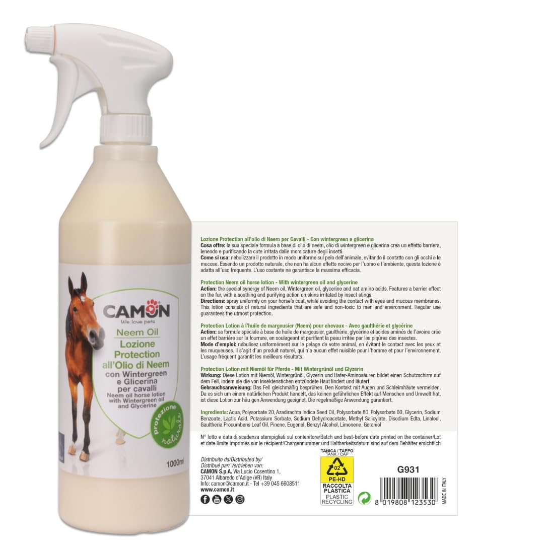 Camon Lozione olio di neem cavalli 1 litro