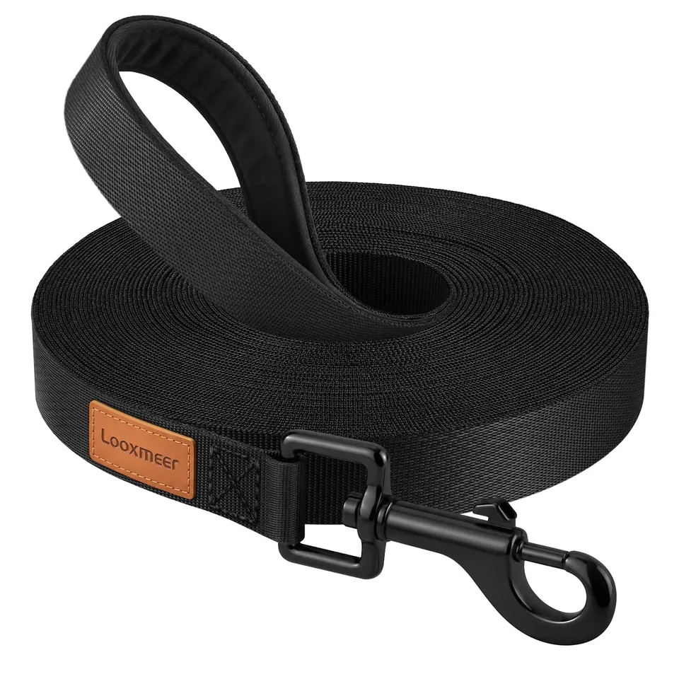 Looxmeer Guinzaglio Addestramento cane nero in nylon