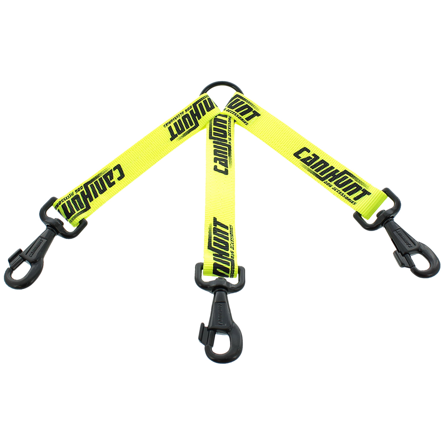 Canihunt Hunter sdoppiatore guinzaglio doppio giallo fluo