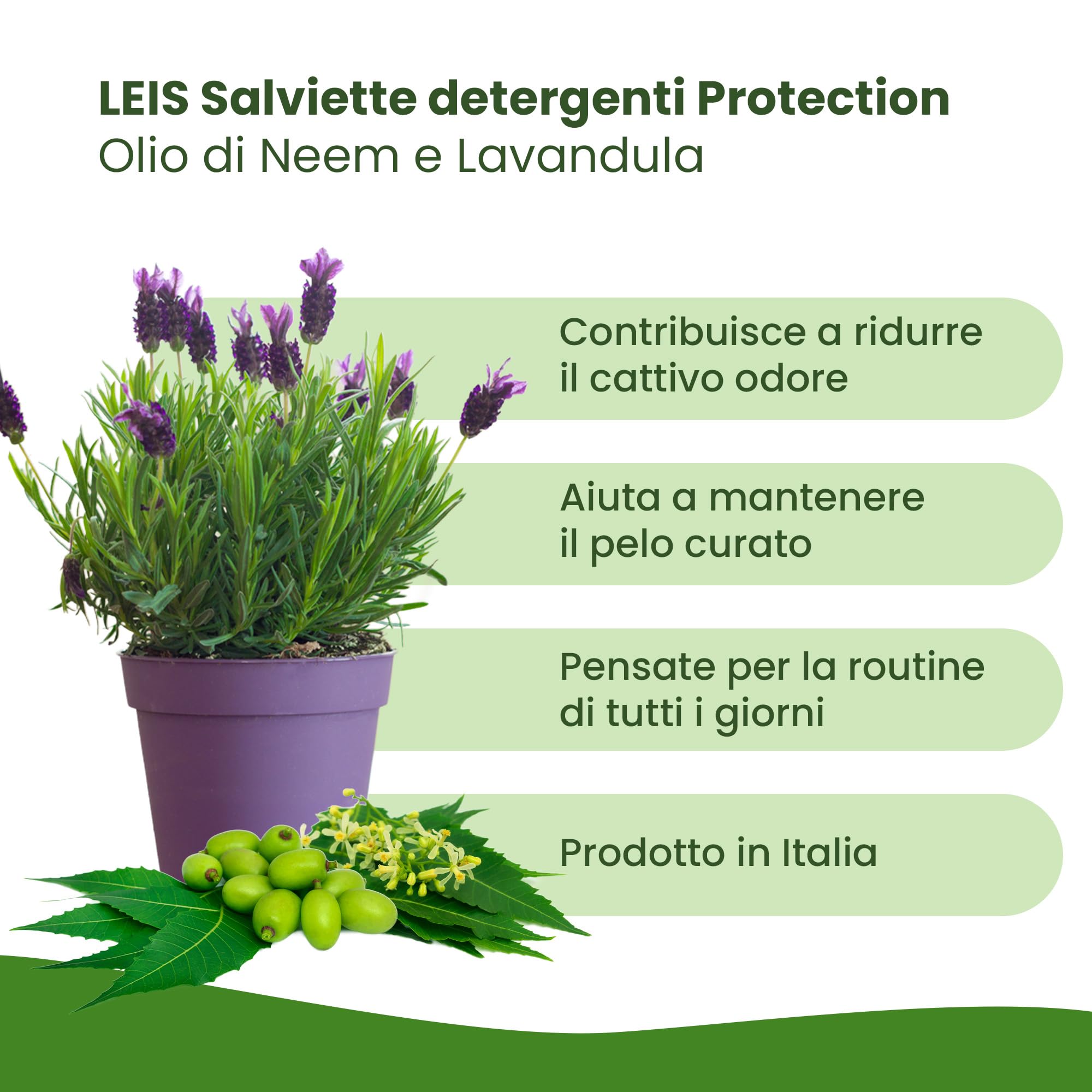 Camon salviette detergenti cani e gatti neem 40 pezzi