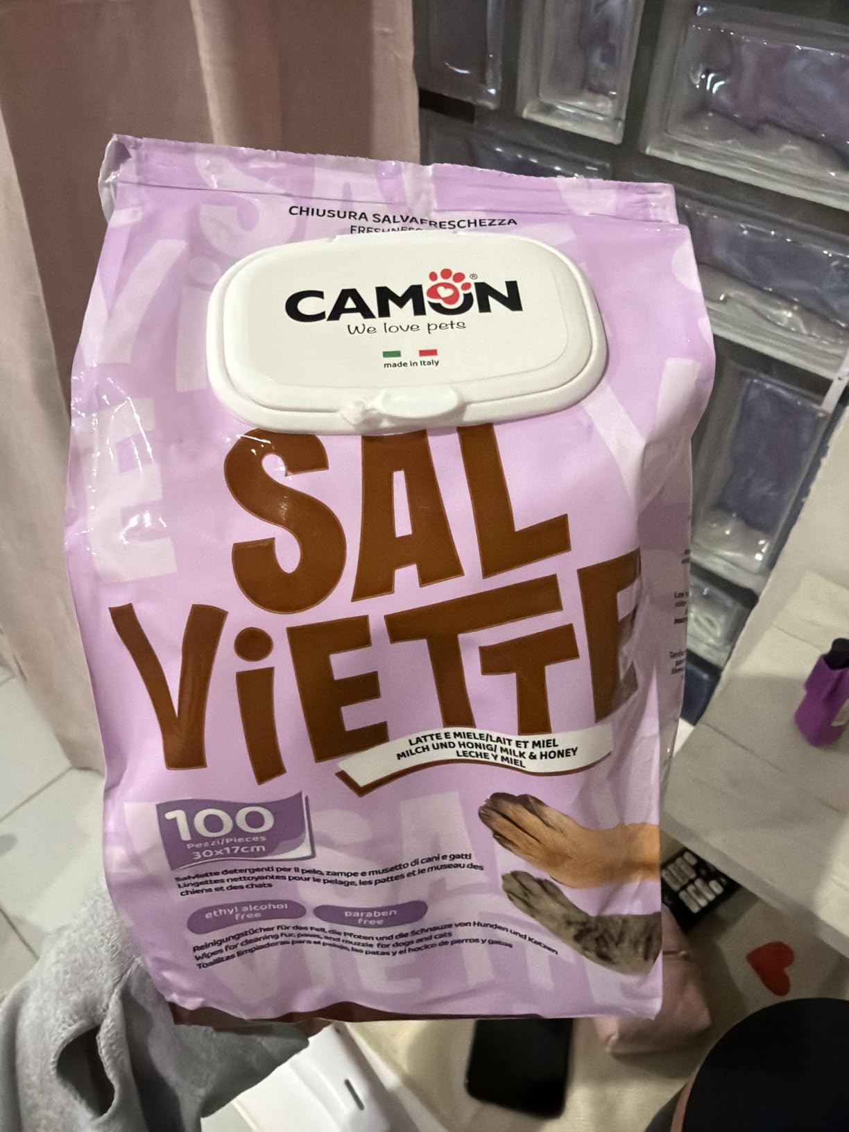 Camon Protection Salviette Detergenti Latte e Miele 100 Pezzi