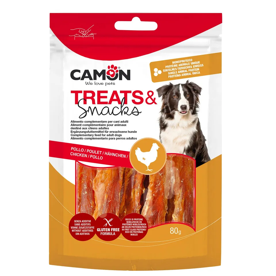 Camon Treats Strisce Pollo Snack Cane 80 g Senza Glutine