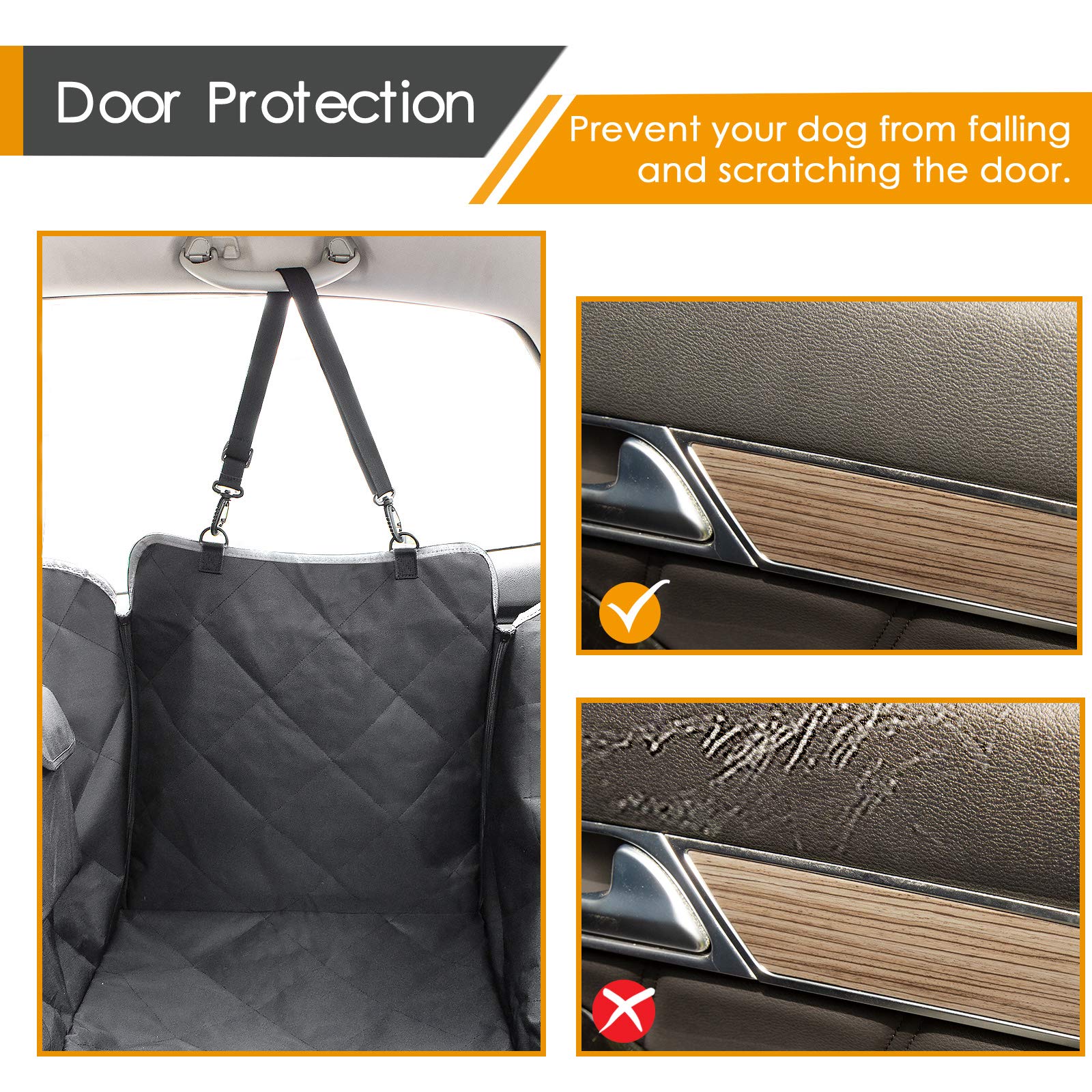 Looxmeer coprisedile auto per cani rete 147x137 cm nero