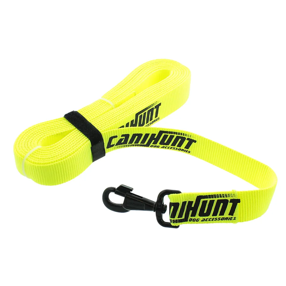 Canihunt Hunter Lunghina Cane Piatta 30 mm Gialla Fluo 5 m