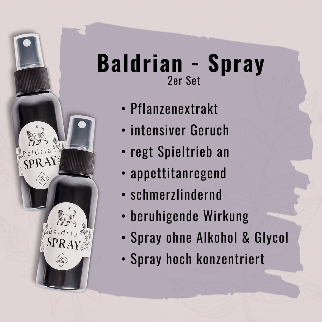 Ne&No spray valeriana gatti set 2x50 ml