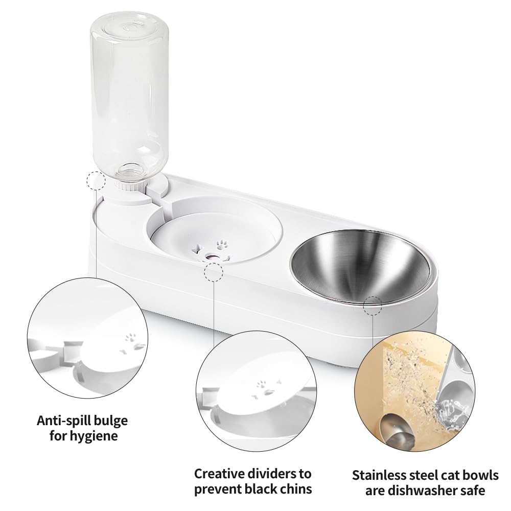 Marchul 2 in 1 set ciotole acciaio inox bianco 0,5 l