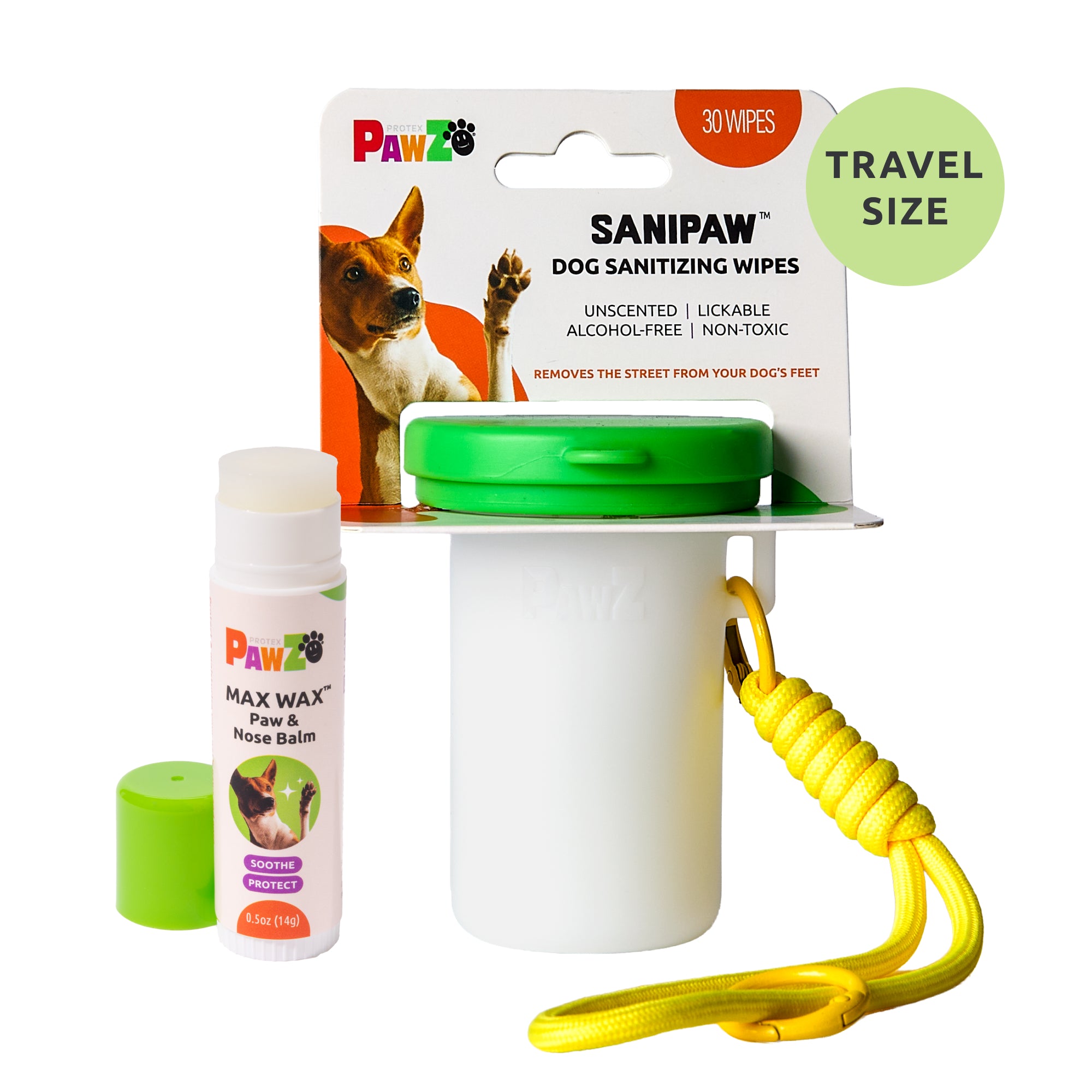 PawZ SaniPaw Max Wax kit cura zampe viaggio salviette+balsamo