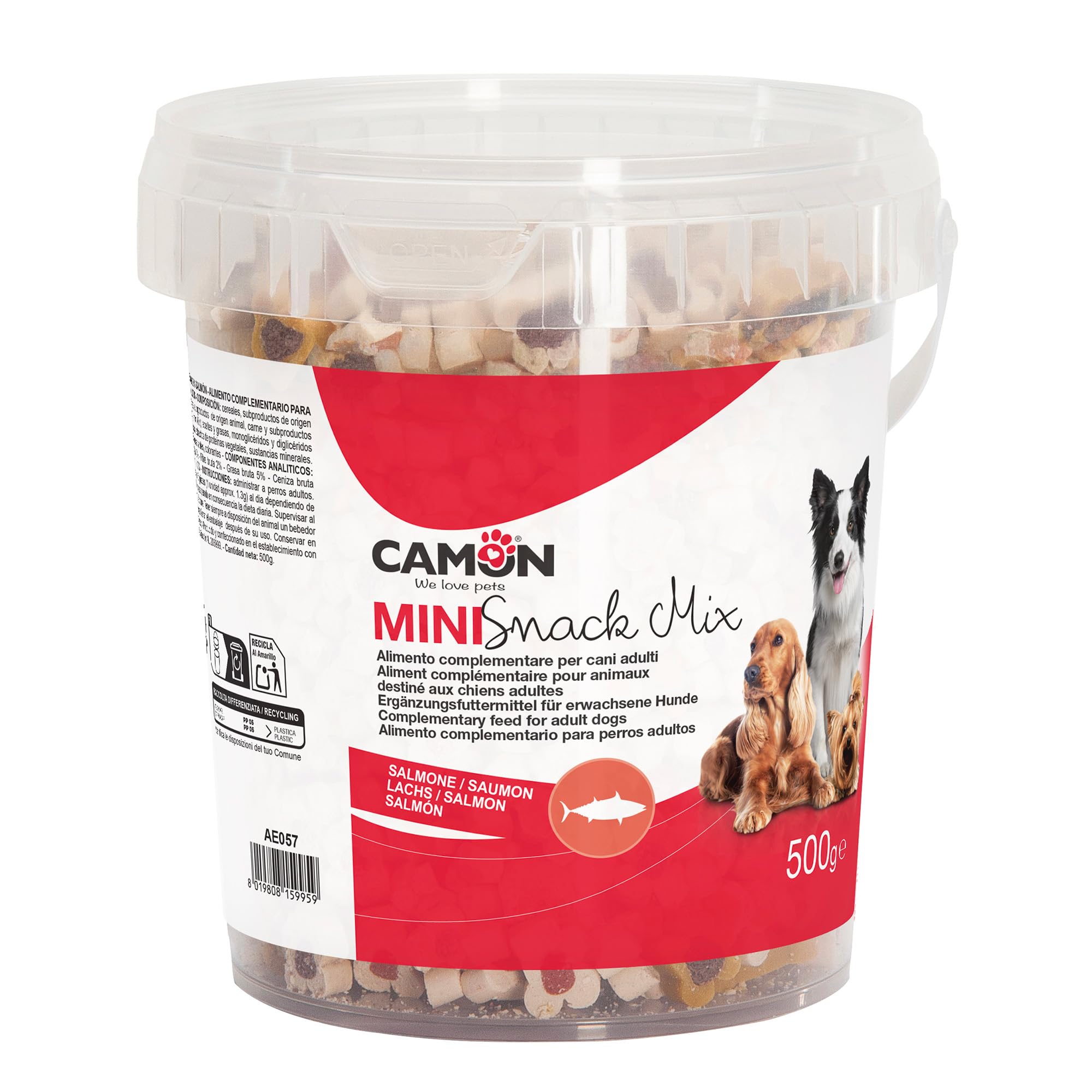 Camon Mini Snacks Mix Ossicini Salmone Snack Cane 500g