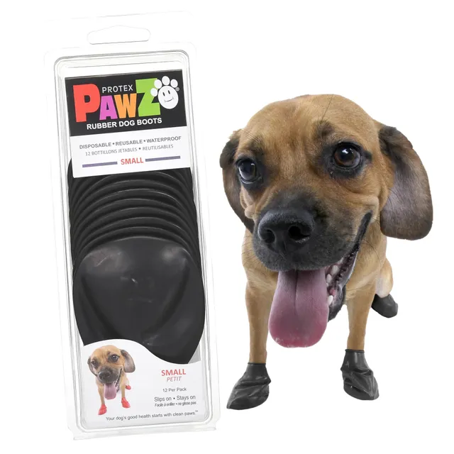 PawZ Rubber Dog Boots scarpette cane 12 pz nere antiscivolo