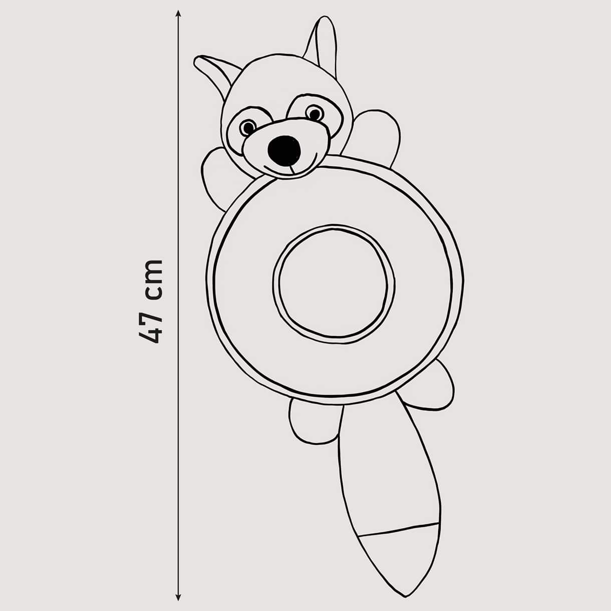 Ne&No Procione Peluche per Cani 47 cm con squeak