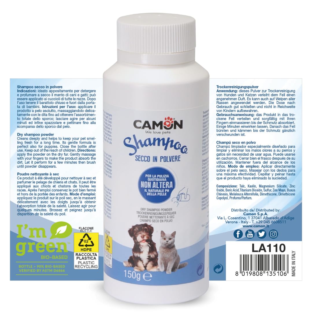 Camon Shampoo Secco Polvere Cani Gatti 150g Fresco