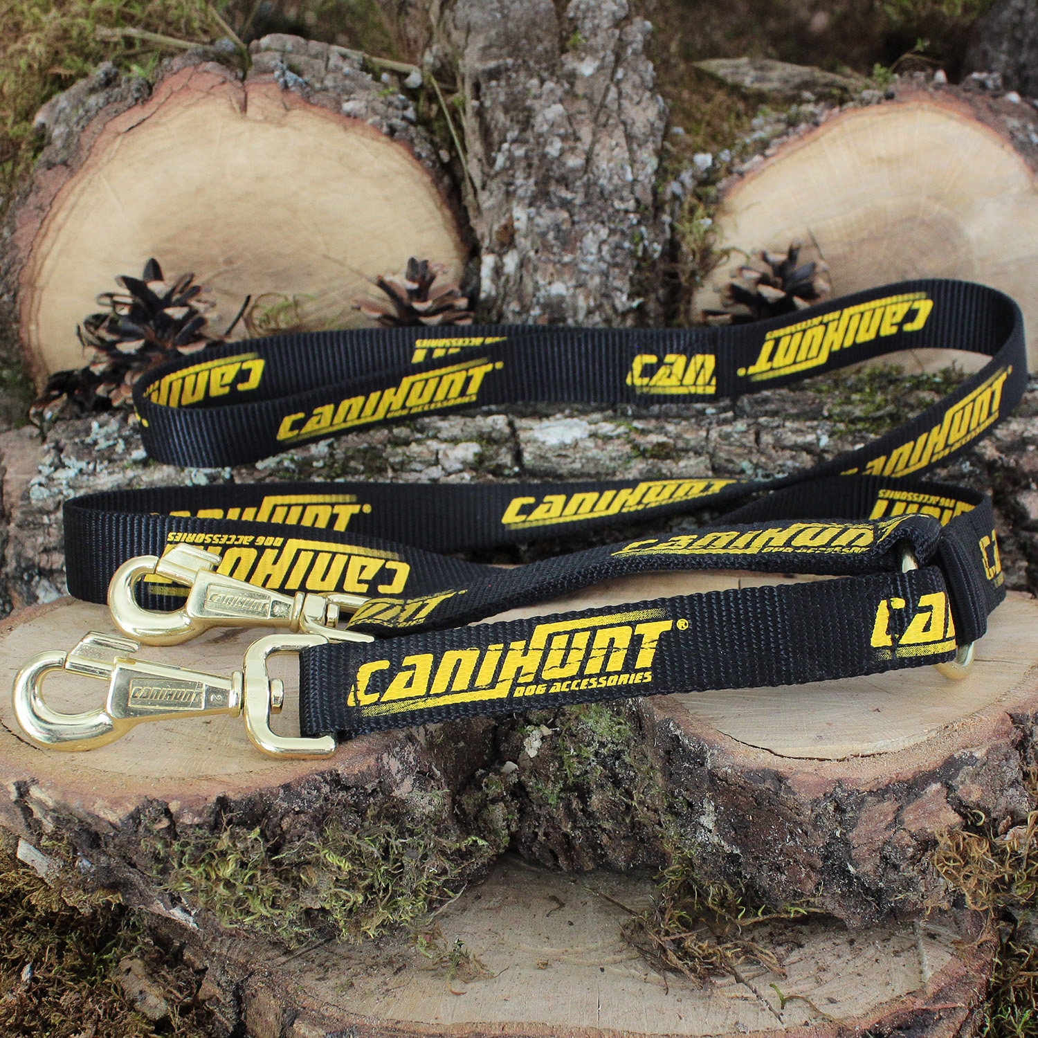 Canihunt Hunter Gold guinzaglio doppio 150 cm con sdoppiatore